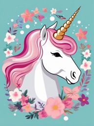 Unicorn Cartoon Clipart - Immerse yourself in the charm of animated unicorns with this delightful ca  vector art, clipart, minimal