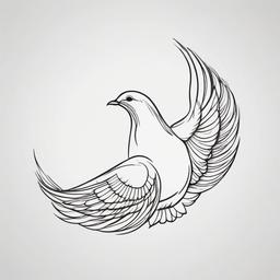 Dove Tattoo - Simple dove tattoo  minimal tattoo design, white background