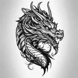 Sexy Dragon Tattoo - Alluring and captivating dragon tattoo design.  simple color tattoo,minimalist,white background