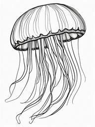 Jellyfish Coloring Pages - Transparent Floating Ocean Creature  black outline printable sheet, coloring page