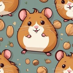 Hamster cartoon - round, burrowing pet  cartoon sticker style