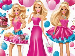 Barbie clipart - Barbie at a party  clipart