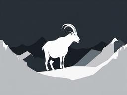 Mountain Goat cartoon  minimal, white background