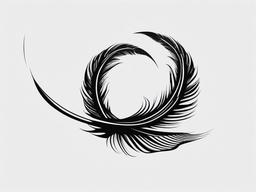 Feather Tattoo Infinity - Combination of a feather and infinity symbol.  simple vector tattoo,minimalist,white background