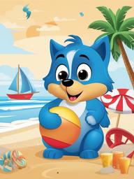 Bluey clipart - Bluey at the beach  vector clipart