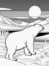 Santa and Polar Bears Coloring Pages - Santa on an Arctic Adventure  minimal black outline printable sheet, coloring page