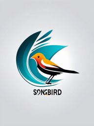 Songbird Sound  minimalist design, white background, professional color logo vector art