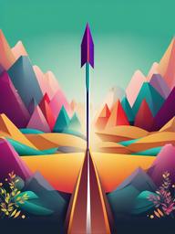 Arrow clipart - arrow with a colorful trail  