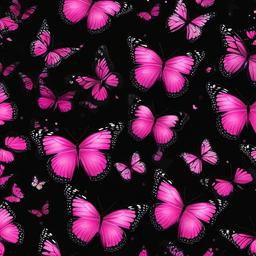 Butterfly Background Wallpaper - pink butterfly black background  