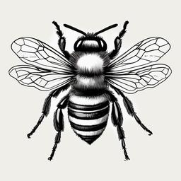 sketch of a bee  minimal rough sketch scribbles,doodles,black and white