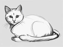 sketch of cat easy  minimal rough sketch scribbles,doodles,black and white