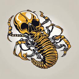 scorpion skeleton tattoo  simple vector color tattoo