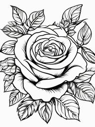 Rose Coloring Pages - Heart made out of roses and leaves  simple coloring pages