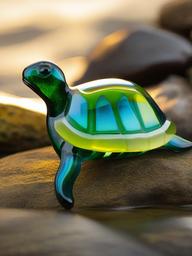 Fused Glass Turtle - Capture the beauty of turtles with fused glass art, featuring these slow-moving creatures in vibrant and captivating designs.  