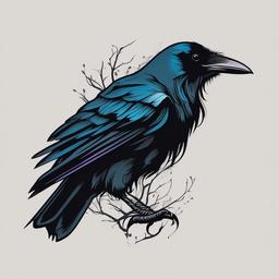 fallen crow tattoo  simple vector color tattoo