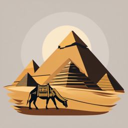 Pyramids of Giza sticker- Mysterious Egyptian burial structures, , sticker vector art, minimalist design