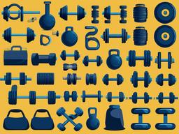 Gym clipart - dumbbells and workout gear  clipart