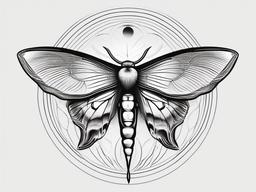 Luna Moth Tattoo Black and White - Black and white luna moth tattoo.  simple vector tattoo,minimalist,white background