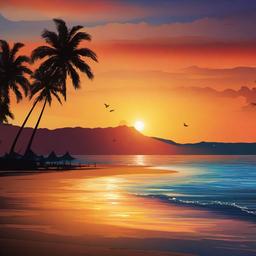 Beach background - beach and sunset background  