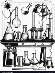science clipart black and white 
