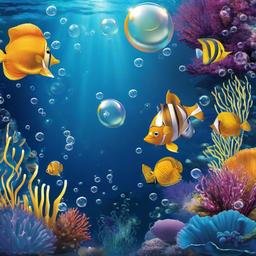 Bubble clipart - underwater bubbles from a diver  