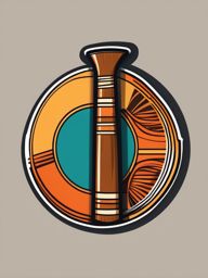 Didgeridoo Sticker - Channeling ancient rhythms and tones with the didgeridoo, , sticker vector art, minimalist design