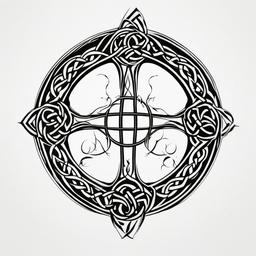 celtic pagan tattoos  simple color tattoo,minimal,white background