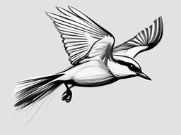 sketch of a flying bird  minimal rough sketch scribbles,doodles,black and white