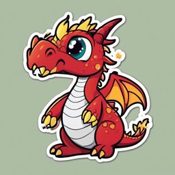 Derpy Dragon sticker- Clumsy Fire-Breathing Fun, , sticker vector art, minimalist design