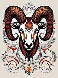 aries tattoo sign  simple vector color tattoo