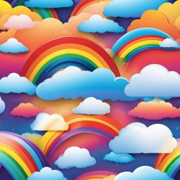 rainbow clipart in a colorful sky - featuring its vibrant arch. 