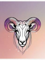 aries constellation tattoo  simple vector color tattoo