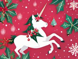 Christmas Unicorn Wallpaper  