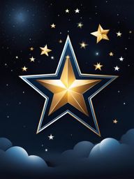 star clipart in the night sky - shining brightly among the stars. 