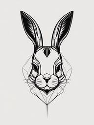 minimalist small bunny tattoo  minimalist color tattoo, vector