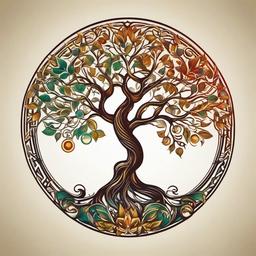 dna tree of life tattoo  simple vector color tattoo