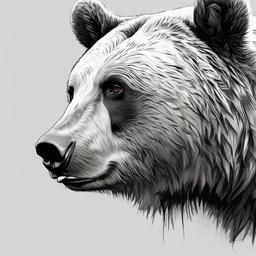 drawing of a Eurasian brown bear  minimal rough sketch scribbles,doodles,black and white