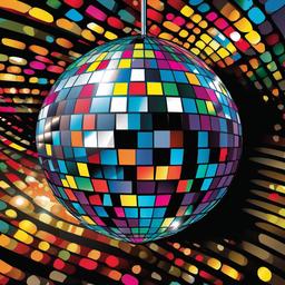 Disco Ball clipart - party invitation with disco ball  vector clipart