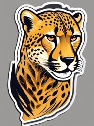 Cheetah Sticker - A swift cheetah in the wild, known for its speed. ,vector color sticker art,minimal