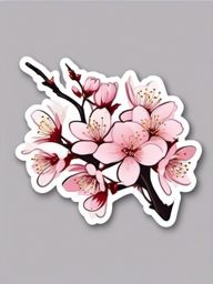 Cherry Blossom Sticker - Celebrate the fleeting beauty of cherry blossoms with this delicate sticker, , sticker vector art, minimalist design