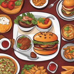 food clipart on a restaurant menu - displaying mouthwatering culinary delights. 