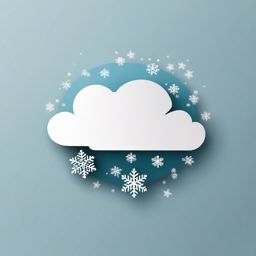 Cloud with snowflake sticker- Snowfall and hush, , sticker vector art, minimalist design