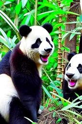 pandas trying their hand at stand-up comedy, with bamboo-themed jokes that leave other animals puzzled. 