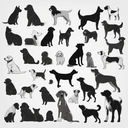 drawing of a dog step by step  minimal rough scribbles,doodles,black and white