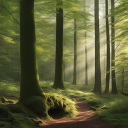 spessart forest tranquility - paint the tranquility of the untouched spessart forest, emphasizing its ancient trees and hidden clearings. 