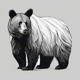 drawing of a Himalaya black bear  minimal rough sketch scribbles,doodles,black and white