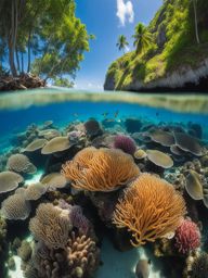 raja ampat, indonesia - craft an underwater masterpiece showcasing the vibrant marine life of raja ampat's coral reefs. 