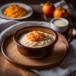 arroz con leche, spanish rice pudding, enjoyed at a family gathering during a warm valencia evening. 