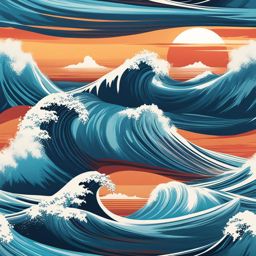 wave clipart - a rolling ocean wave, a surfer's paradise 