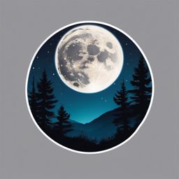 Full Moon Sticker - Embrace the enchanting glow of a full moon with this mystical and night-themed sticker, , sticker vector art, minimalist design